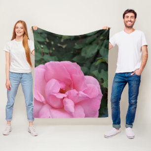 Blomfilt av rosa ros-blomma fleecefilt