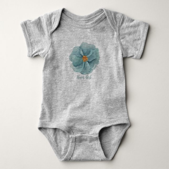 Blomflicka grått baby baby t shirt (Framsida)