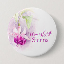 Blomflicka med enkel fuchsia bröllop-stift/knapp knapp