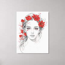 Blomflicka porträtt