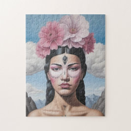 Blomflicka porträtt pussel