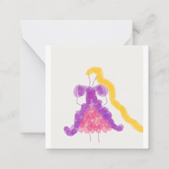 Blomflickor Rapunzel  Anteckningskort (Framsida)
