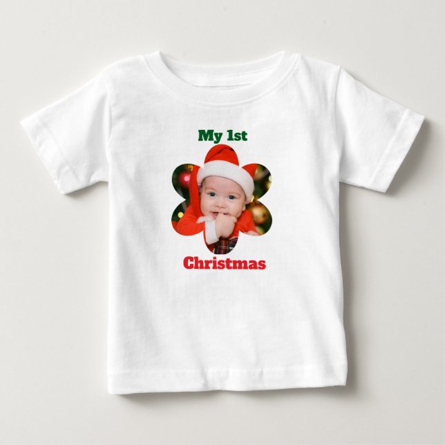 Blomform Min 1:a jul foton T Shirt (Framsida)