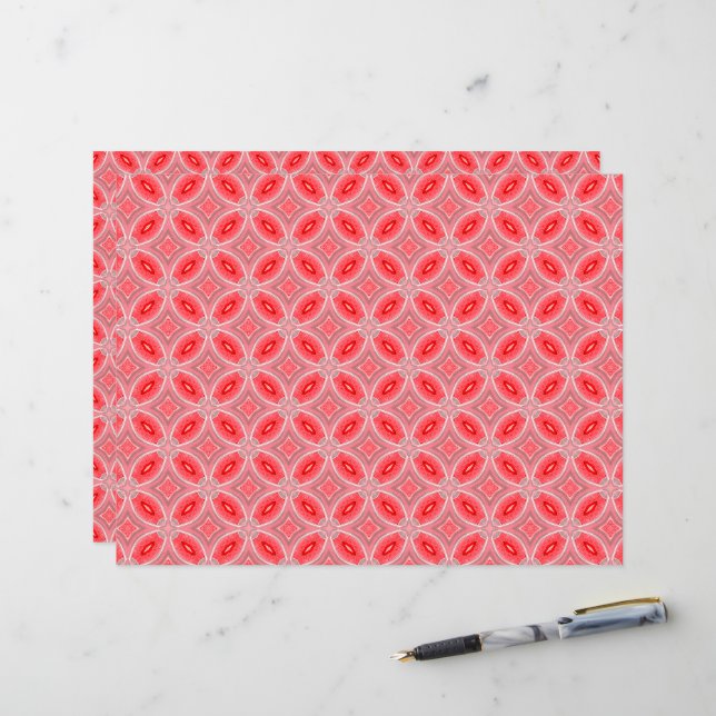 Blomformat för röd Abstrakt (Fram/Back In Situ)