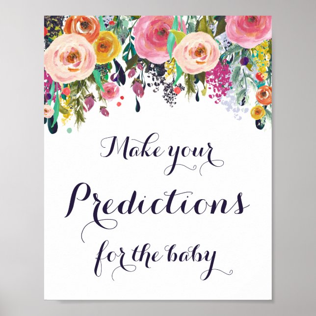 Blomförutsägelser för Baby-teckenbabyvisningsprogr Poster (Framsidan)