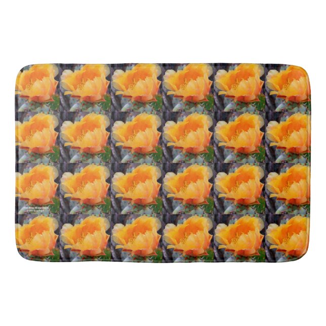 Blomfoto av orange, prickly pear opuntia cactus badrumsmatta (Framsidan)