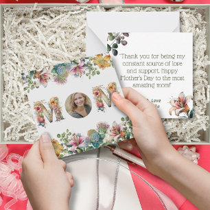 Blomfoto för personlig MAMMA Mors dag Anteckningskort