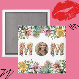 Blomfoto för personlig MAMMA Mors dag Magnet