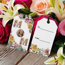 Blomfoto för personlig MAMMA Mors dag Presentetikett