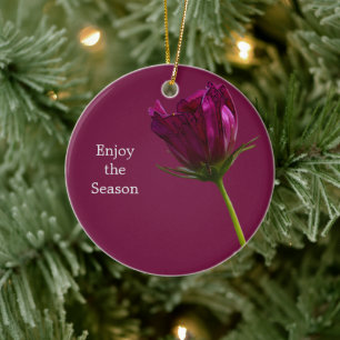 Blomfotoornament julgransprydnad keramik