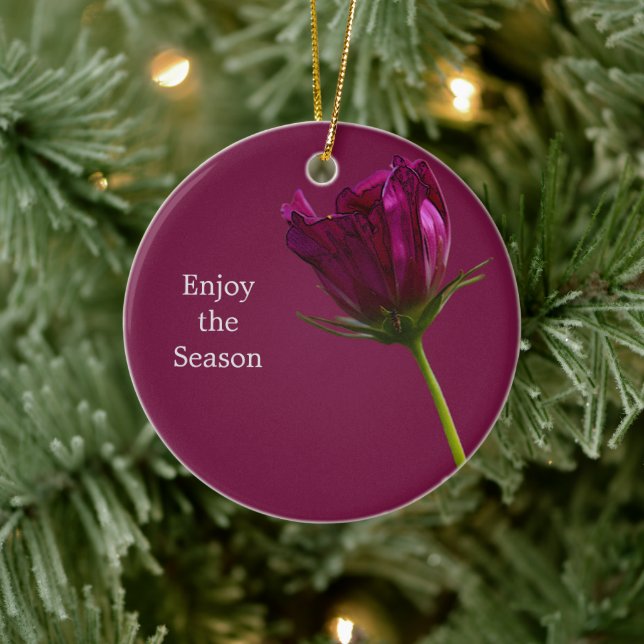 Blomfotoornament  julgransprydnad keramik (Träd)
