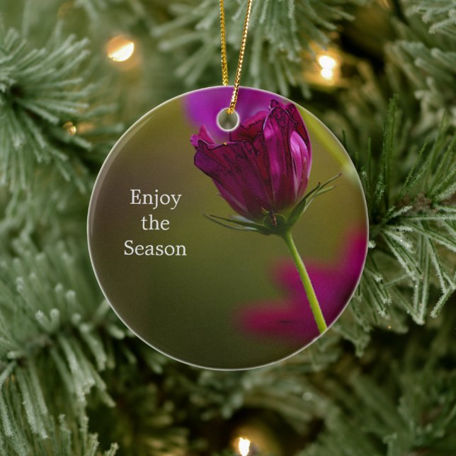 Blomfotoornament  julgransprydnad keramik (Träd)