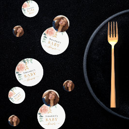 Blomfotot för Baby Shower ro guld