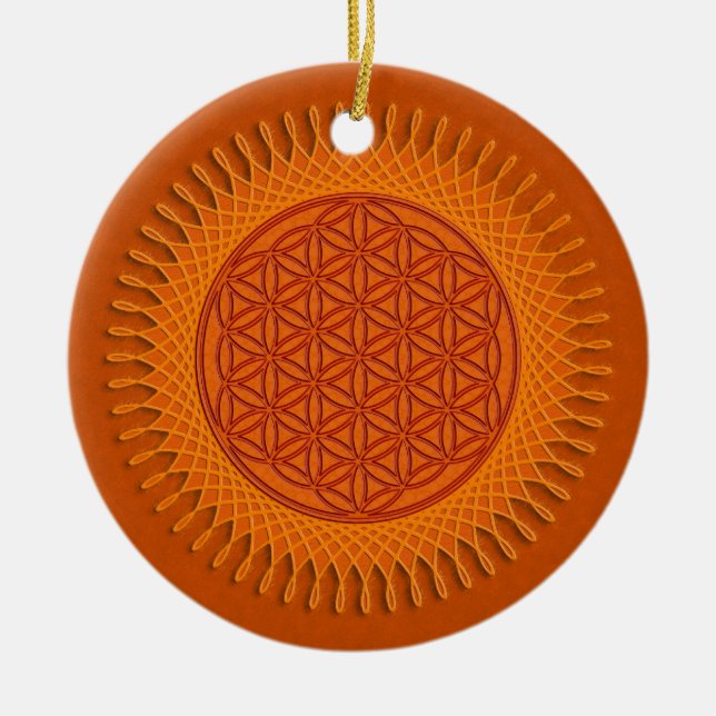 Blomfri levande/sol-design julgransprydnad keramik (Framsidan)