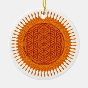 Blomfri levande/solig design julgransprydnad keramik