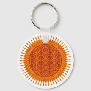 Blomfri levande/solig design nyckelring