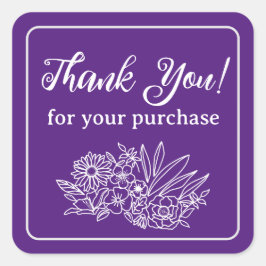 Blomfri Tack för små företag Fyrkantigt Klistermärke