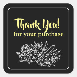 Blomfri Tack för små företag Fyrkantigt Klistermärke
