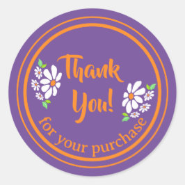 Blomfri Tack för små företag Runt Klistermärke
