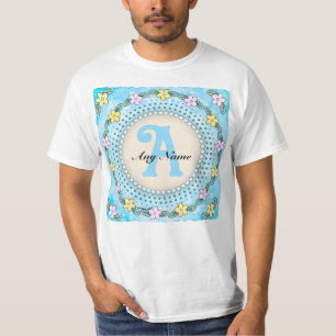Blomgränsmonogramt-shirt T Shirt