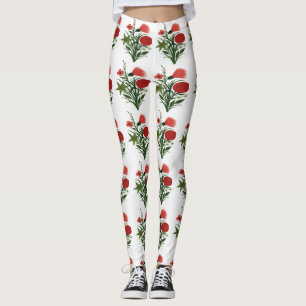 Blomgrönt blad leggings