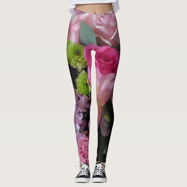 Blomhaltig blandning leggings (Framsida)