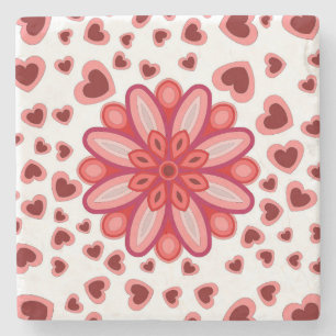 BLOMHJÄRRHJÄRTA RED KÄRLEK VALENTINE GIFT STENUNDERLÄGG