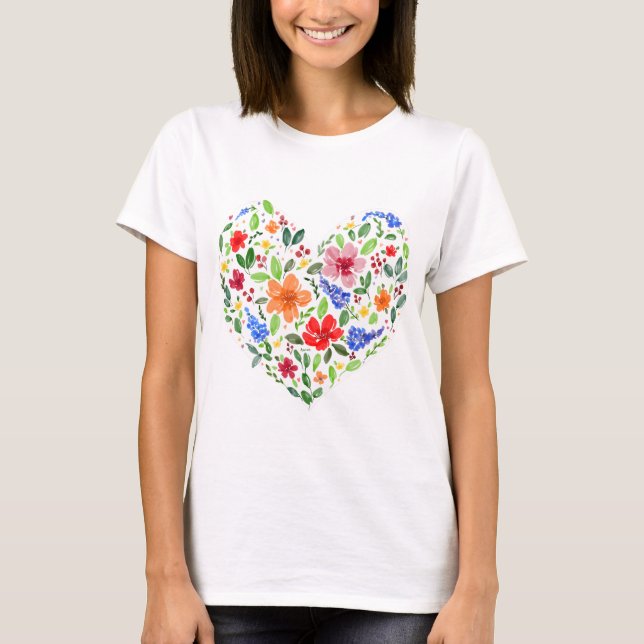 Blomhjärta T-shirt (Framsida)