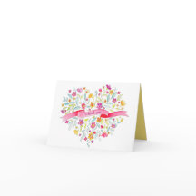 Blomhjärtat bukettkonst tackkort