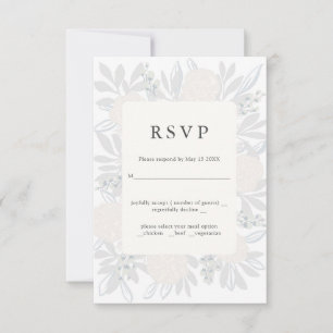 Blomhörn elegant bröllops-RSVP-design OSA Kort