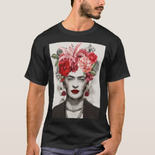 Blomhuvud Frida kahlo-konstblomgåva till fläkt E T Shirt