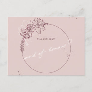 Blomillustrationen är min maid of honor vykort