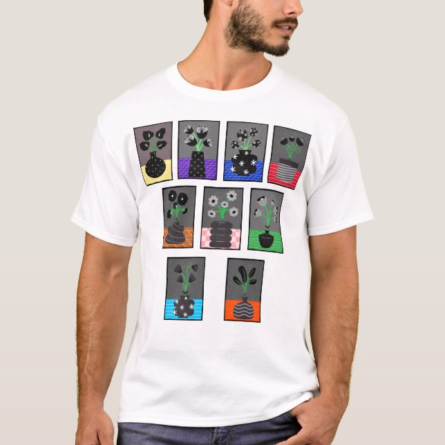 Blomkål i svart vas t shirt (Framsida)