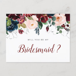 Blomkål, kommer du att bli mitt Bridesmaid-kort Inbjudan Vykort
