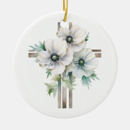 Blomkål kor julgransprydnad keramik