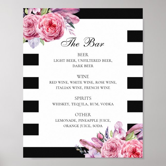 Blomkål och fjädrar bröllop pub poster (Framsidan)
