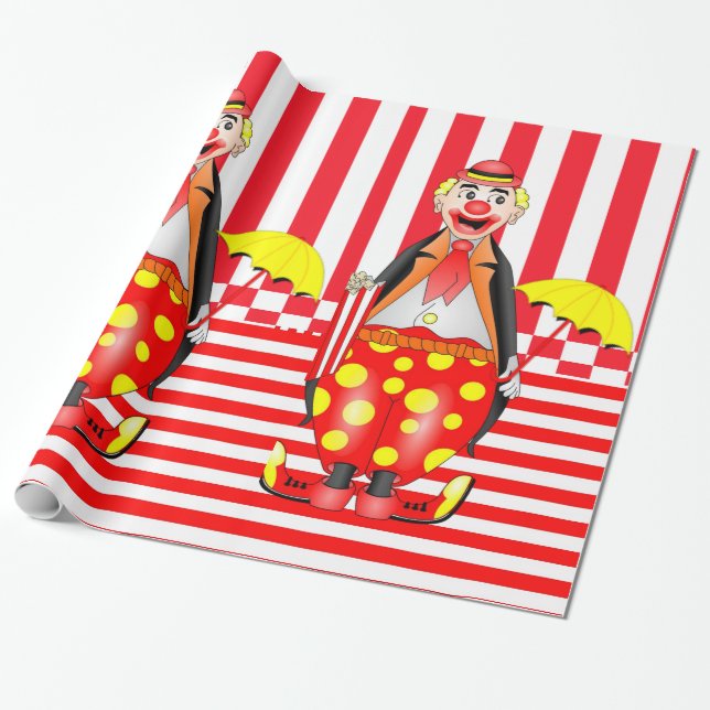Blomkål Papper, röd Rand-krona Presentpapper (Utrullad)