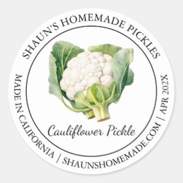 Blomkål Pickle Modern etikett