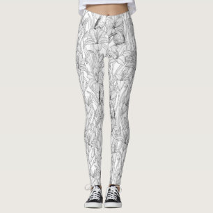 Blomkål, svart och vitt leggings