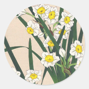 Blomkalender från Japan Kawarazaki Shodo japan Runt Klistermärke