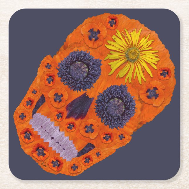 Blomkall 1 underlägg papper kvadrat (Framsidan)