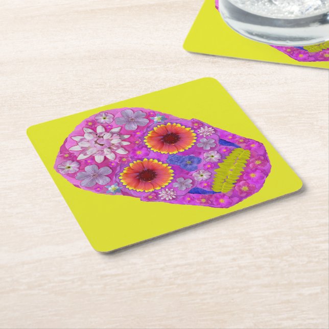 Blomkall 2 underlägg papper kvadrat (Vinklad)