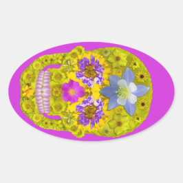 Blomkall 3 ovalt klistermärke