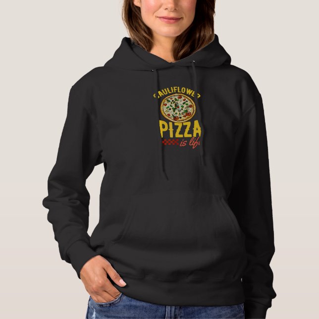 Blomkålspizza är livet vegansk pizza t shirt (Framsida)