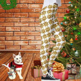 Blomkassa - Guld Bow Leggings