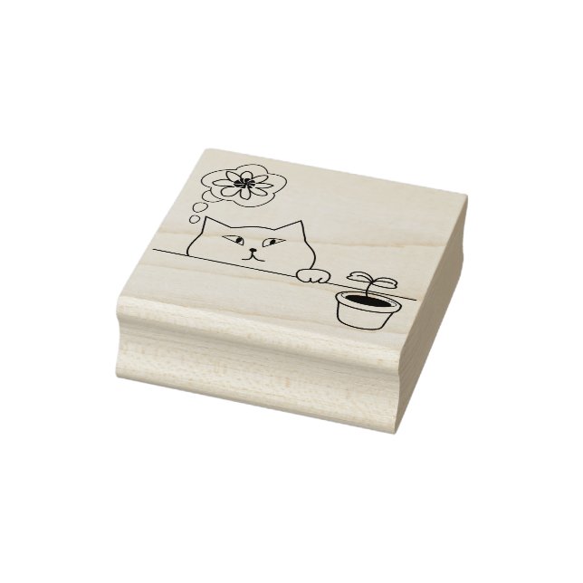 blomkattart frimärke stämpel (Stämpel)