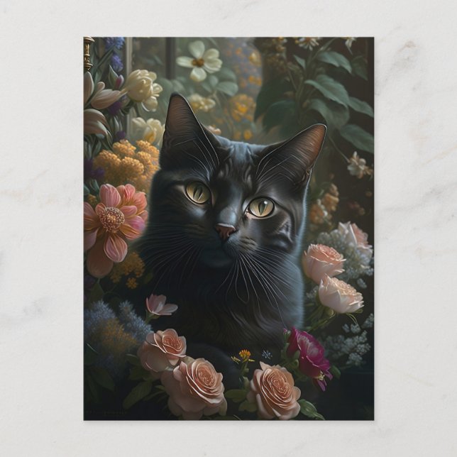 blomkatten vykort (Framsida)