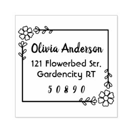 Blomklistret löv ram har ett eget namn stämpel