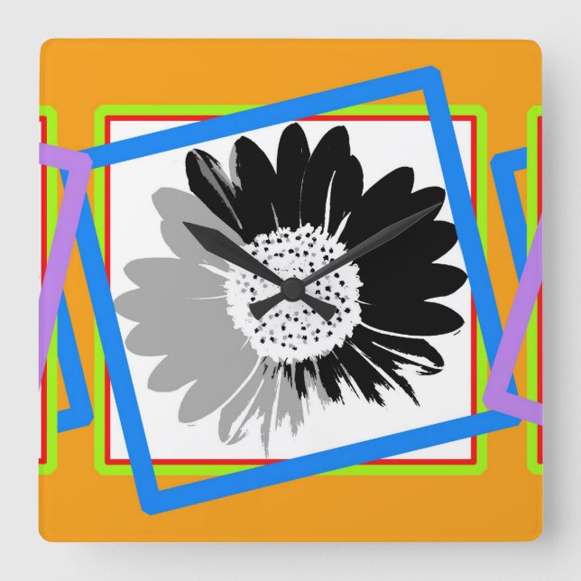 Blomklocka Fyrkantig Klocka (Framsida)