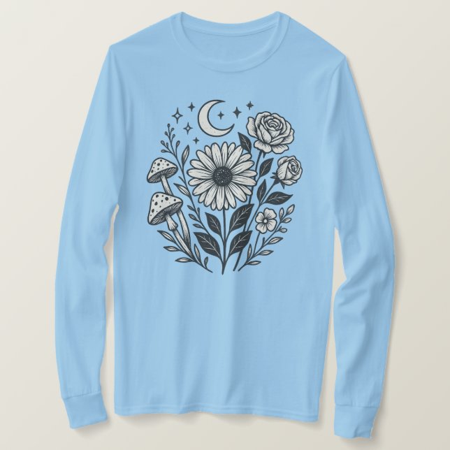 Blomkluster Kvinnors Långärmad T-Shirt (Design framsida)